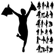Vector Silhouette Of People N363