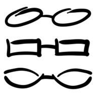 Hand Drawn Glasses and Sunglasses silhouettes
