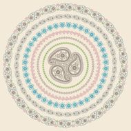 Paisley circle frame set Vector Oriental motif