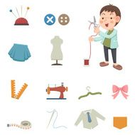 designer and sewing equipment icons