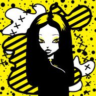 Yellow black and white girl N2