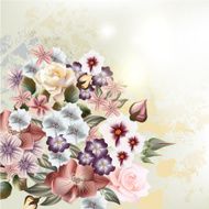 Fashion floral background with bouquet of flowers