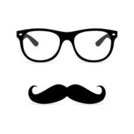 Hipster glasses with mustache Vector illustration N2