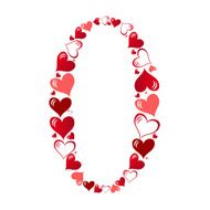 Number of hearts vector illustration