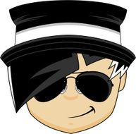Mod Girl in Hat and Sunglasses N2