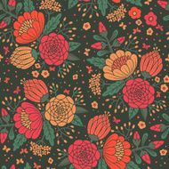 Seamless vintage pattern with decorative flowers N10