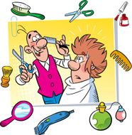 cartoon barbershop