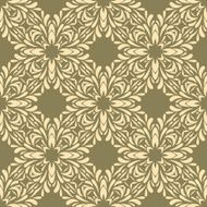 Seamless circle vintage flower pattern background N10