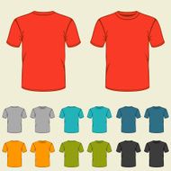Set of templates colored t-shirts for men N2