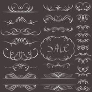Calligraphy decorative borders ornamental rules dividers N5
