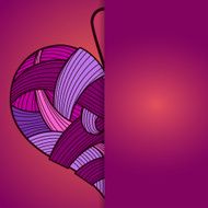 Happy Valentine&#039;s Day card with knitted heart N9