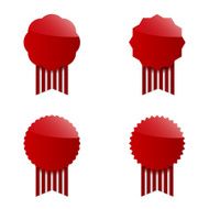 Set of red banners isolated on white