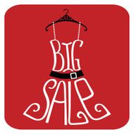Silhouette of dress from words Big sale
