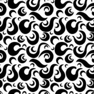 Abstract seamless pattern with waves in black and white