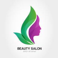 Woman&#039;s face in flower leaves Concept for beauty salon spa