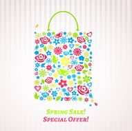 Shopping bag for Spring Sale multicolored on white