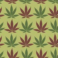 Seamless marijuana red and khaki leaves pattern