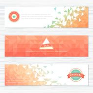 Set of banners with different geometric patterns