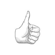 Hand giving a thumbs up Vector