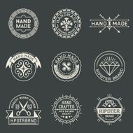 Retro design insignias logotypes set 3 Vector vintage elements