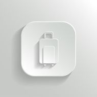 Luggage icon - vector white app button N2