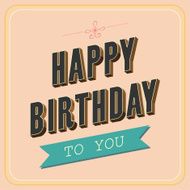 Happy birthday card retro style N6