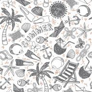 Vector beach seamless pattern Summer background N4