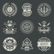 Retro design insignias logotypes natural product set