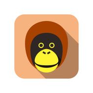 animal gorilla face flat icon
