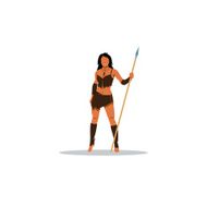 Amazon girl with a spear Vector Illustration