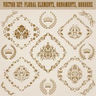 Set of vector damask ornaments N33