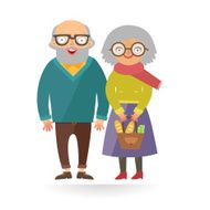 Happy grandparents couple