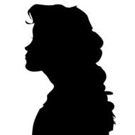 Vector silhouette of a woman N1070