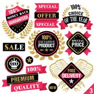 Premium quality stickers badges labels and ribbons Set 3