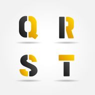 qrst yellow stencil letters