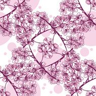 seamless geometric pattern from blossoming Japanese cherry
