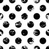 Hand drawn vector polka dot ornament grunge seamless pattern