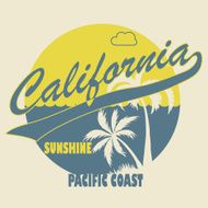California Typographic t-shirt fashion design - Vector