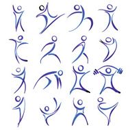 Abstract human figures in action vector