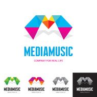 Media music - vector logo sign concept