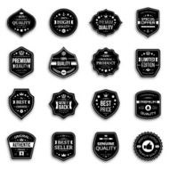 Set retro style premium quality badges and labels with shadow