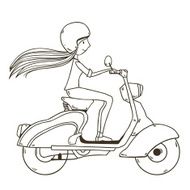 girl riding on a scooter