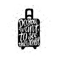 Motivational travel poster with suitcase N7