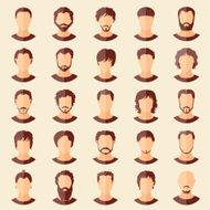 Vector set of stylish guys in modern flat design N9