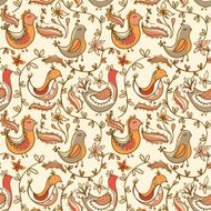 Seamless texture with flowers and birds N31