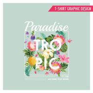 Tropical Flowers Graphic Design - for t-shirt fashion prints N10