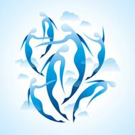 girls dancing stylized silhouette