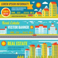 Architecture Real estate - vector banners set in flat style