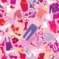 Seamless pattern for fashion Design - Silhouettes of glamor clothes N2