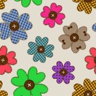 Seamless pattern of flower patchworks N2